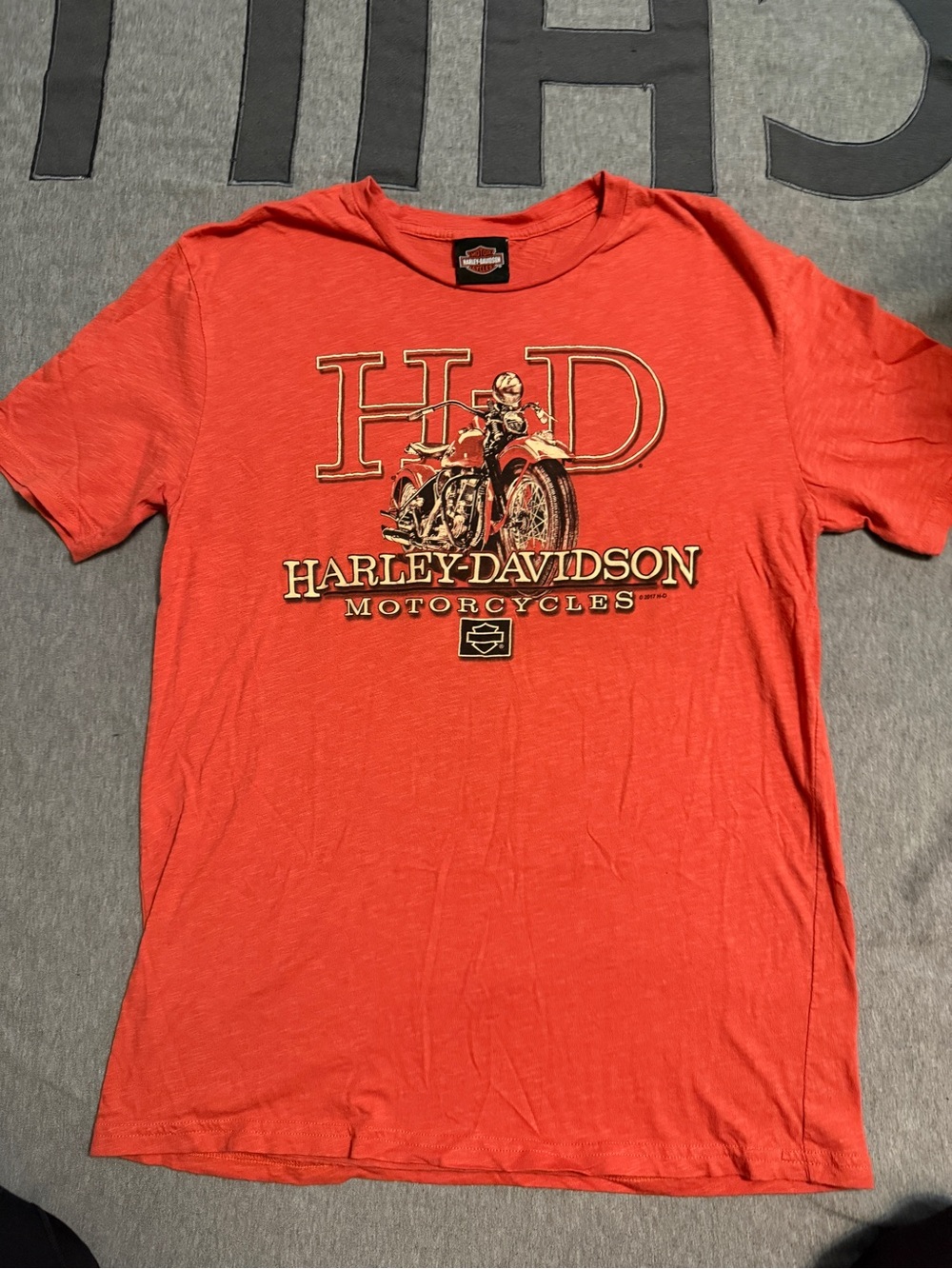 Harley-Davidson Red Short Sleeve H-D Motorcycle Graphic Tee